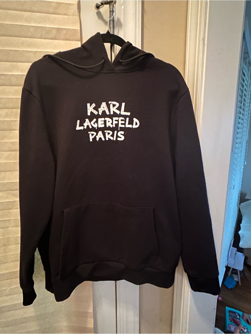 Karl Lagerfeld Black Hoodie with White Logo Text